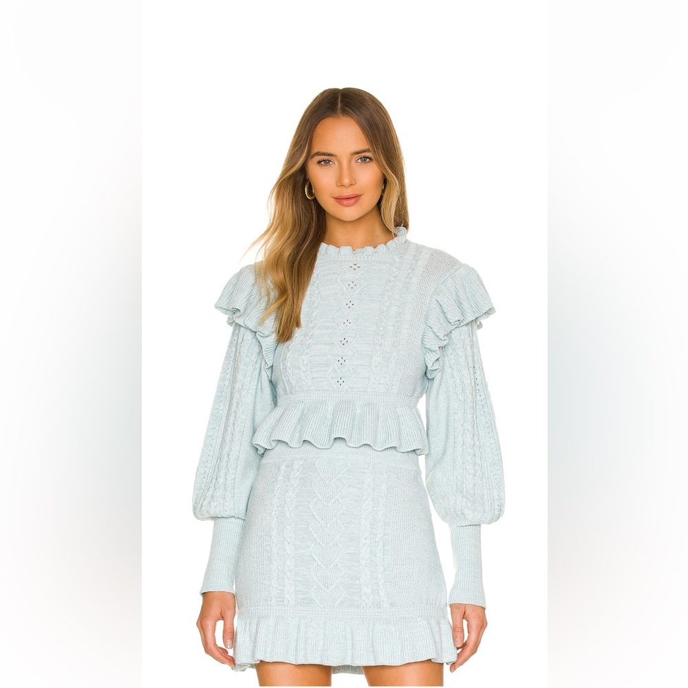 Majorelle Langley Cable Ruffle Sweater Set